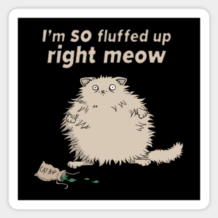 Catnip Cat So Fluffed Up Right Meow Funny Cute Fluffy Sticker